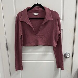 Lovers &‎ Friends Mauve Long Sleeve Crop Top Size Medium